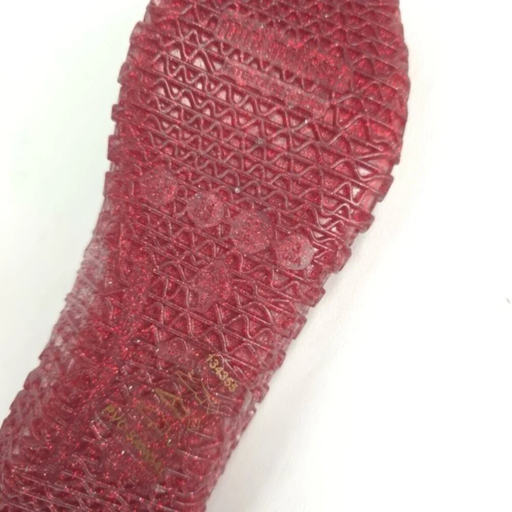 Mini Melissa Campana Papel Girls Glitter Red Slip On‎ Ballet Flats NWB Size 3